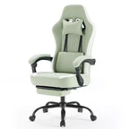 Chaise de bureau ergonomique Okak avec accoudoirs rembourrés, chaise de jeu avec repose-pieds et soutien lombaire, chaise pivotante à roulettes pour la maison et le bureau