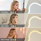 Coiffeuse avec miroir lumineux LED et prise électrique, table de maquillage