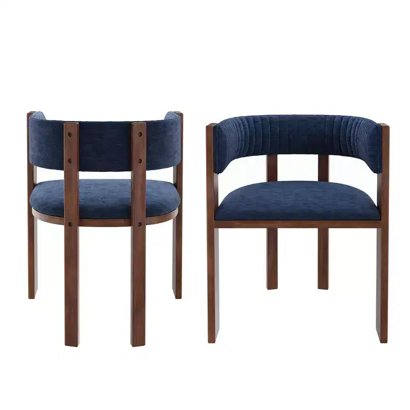 CLIHOME Chaises de salle à manger en bois au design incurvé unique avec patins de protection (Lot de 2)