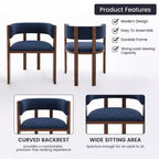 CLIHOME Chaises de salle à manger en bois au design incurvé unique avec patins de protection (Lot de 2)