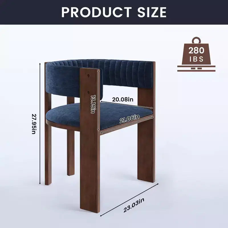 CLIHOME Chaises de salle à manger en bois au design incurvé unique avec patins de protection (Lot de 2)