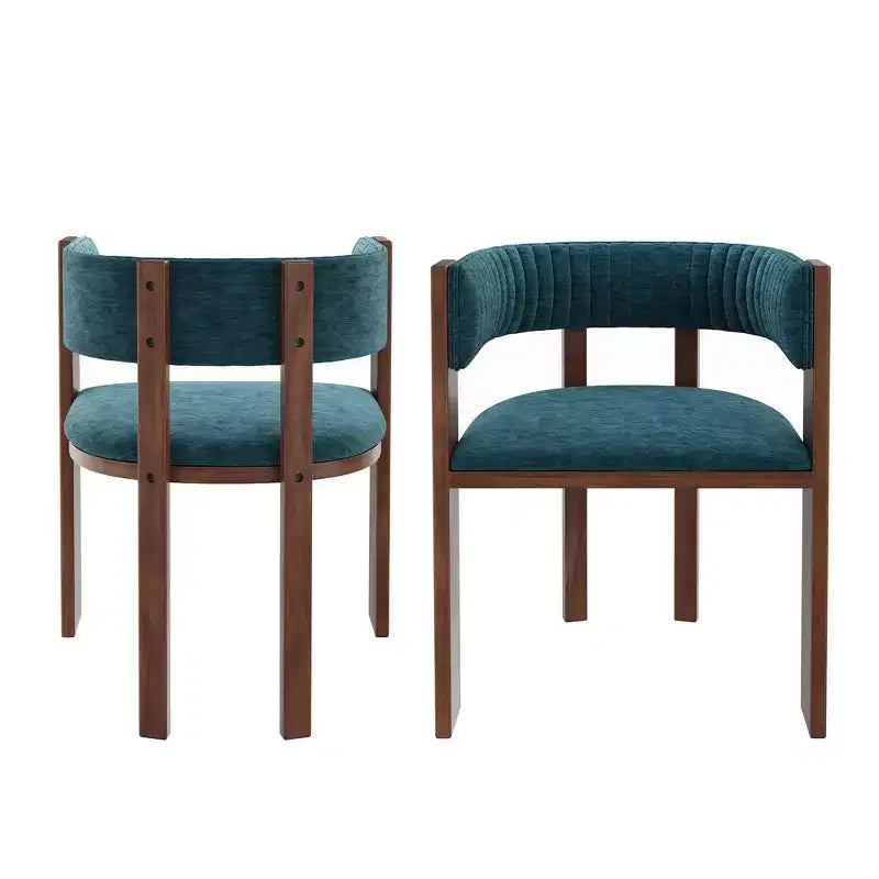 CLIHOME Chaises de salle à manger en bois au design incurvé unique avec patins de protection (Lot de 2)