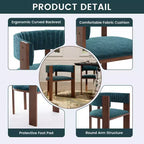 CLIHOME Chaises de salle à manger en bois au design incurvé unique avec patins de protection (Lot de 2)
