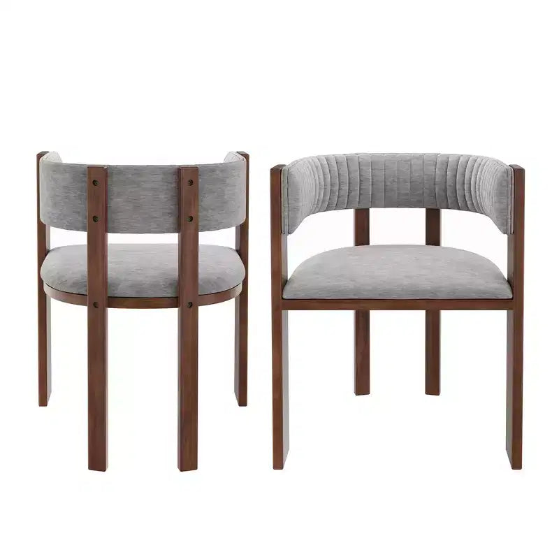 CLIHOME Chaises de salle à manger en bois au design incurvé unique avec patins de protection (Lot de 2)
