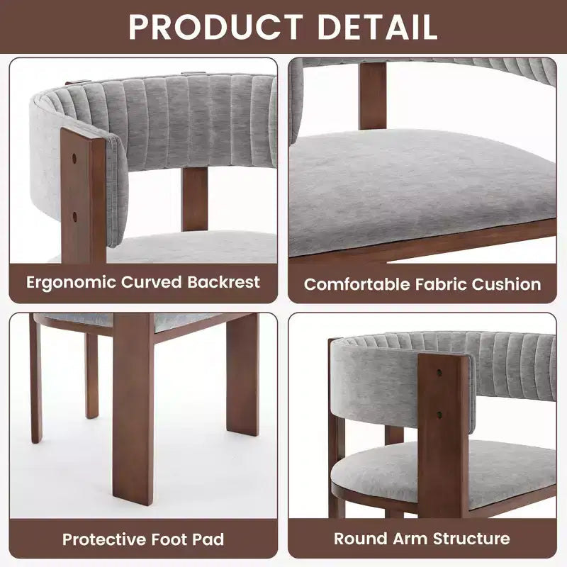 CLIHOME Chaises de salle à manger en bois au design incurvé unique avec patins de protection (Lot de 2)