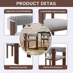 CLIHOME Chaises de salle à manger en bois au design incurvé unique avec patins de protection (Lot de 2)
