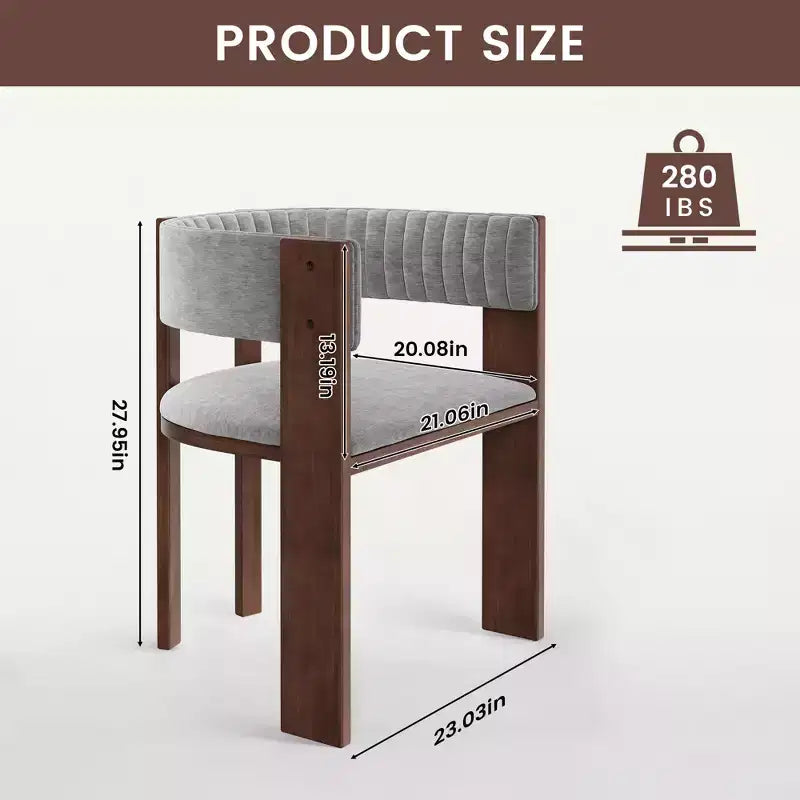 CLIHOME Chaises de salle à manger en bois au design incurvé unique avec patins de protection (Lot de 2)