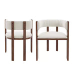 CLIHOME Chaises de salle à manger en bois au design incurvé unique avec patins de protection (Lot de 2)