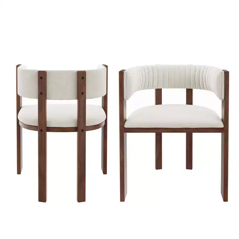 CLIHOME Chaises de salle à manger en bois au design incurvé unique avec patins de protection (Lot de 2)