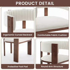 CLIHOME Chaises de salle à manger en bois au design incurvé unique avec patins de protection (Lot de 2)