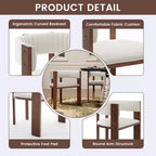 CLIHOME Chaises de salle à manger en bois au design incurvé unique avec patins de protection (Lot de 2)