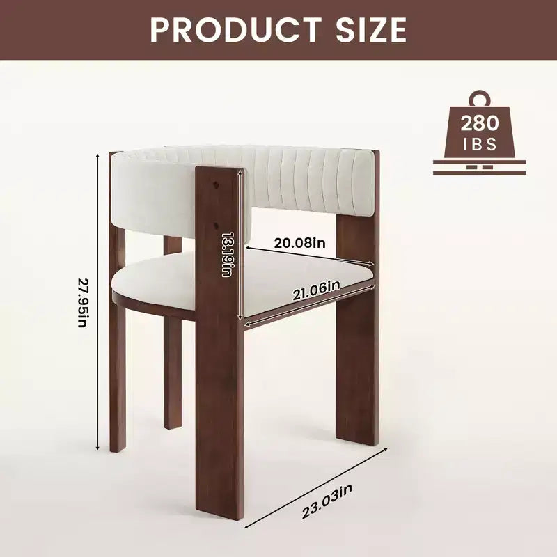 CLIHOME Chaises de salle à manger en bois au design incurvé unique avec patins de protection (Lot de 2)