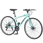 Vélo de route Whisen 28, vélo de ville hybride avec cadre en alliage d'aluminium Shimano 7 vitesses et freins à double disque