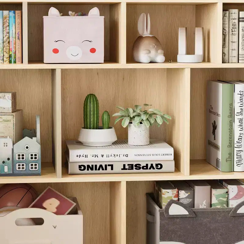9 meubles de rangement pour enfants, étagère de rangement blanche, bibliothèque anti-basculement sécurisée pour chambre d'enfant, salle de jeux