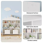 9 meubles de rangement pour enfants, étagère de rangement blanche, bibliothèque anti-basculement sécurisée pour chambre d'enfant, salle de jeux