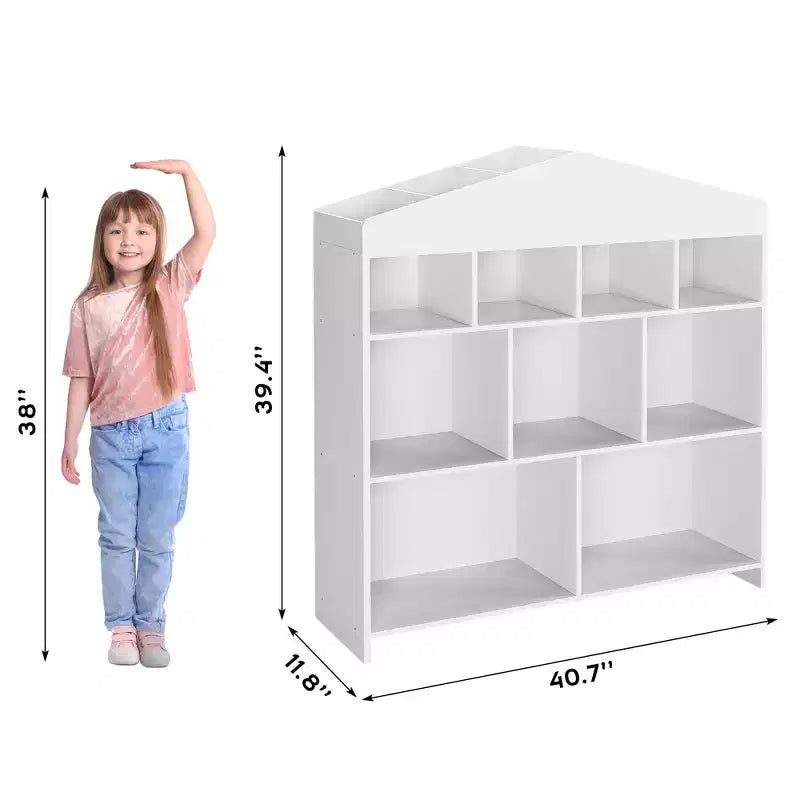 9 meubles de rangement pour enfants, étagère de rangement blanche, bibliothèque anti-basculement sécurisée pour chambre d'enfant, salle de jeux