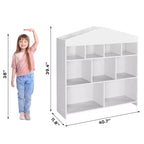 9 meubles de rangement pour enfants, étagère de rangement blanche, bibliothèque anti-basculement sécurisée pour chambre d'enfant, salle de jeux
