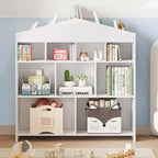 9 meubles de rangement pour enfants, étagère de rangement blanche, bibliothèque anti-basculement sécurisée pour chambre d'enfant, salle de jeux