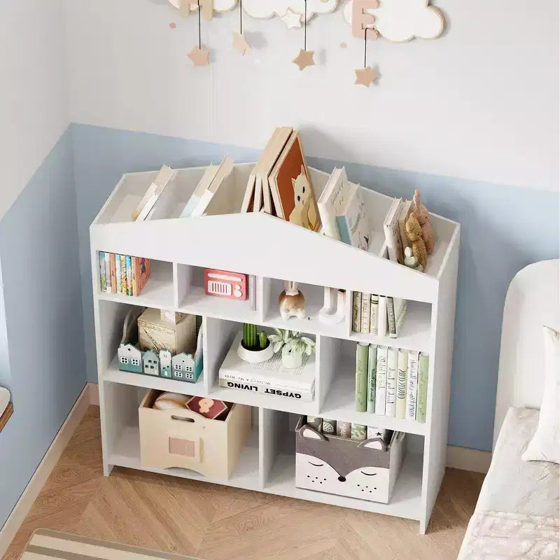 9 meubles de rangement pour enfants, étagère de rangement blanche, bibliothèque anti-basculement sécurisée pour chambre d'enfant, salle de jeux
