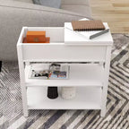 Okak – Table d'appoint vintage à côtés étroits avec plateau relevable, table d'appoint avec tiroirs et étagères inférieures, pour canapé ou chevet