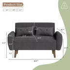 Canapé Causeuse Moderne Compact Celebalcony, Canapé 2 Places Rembourré pour Petits Espaces, Salon, Studio, Appartement avec 2 Oreillers