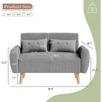 Canapé Causeuse Moderne Compact Celebalcony, Canapé 2 Places Rembourré pour Petits Espaces, Salon, Studio, Appartement avec 2 Oreillers