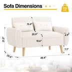 Canapé Causeuse Moderne Compact Celebalcony, Canapé 2 Places Rembourré pour Petits Espaces, Salon, Studio, Appartement avec 2 Oreillers
