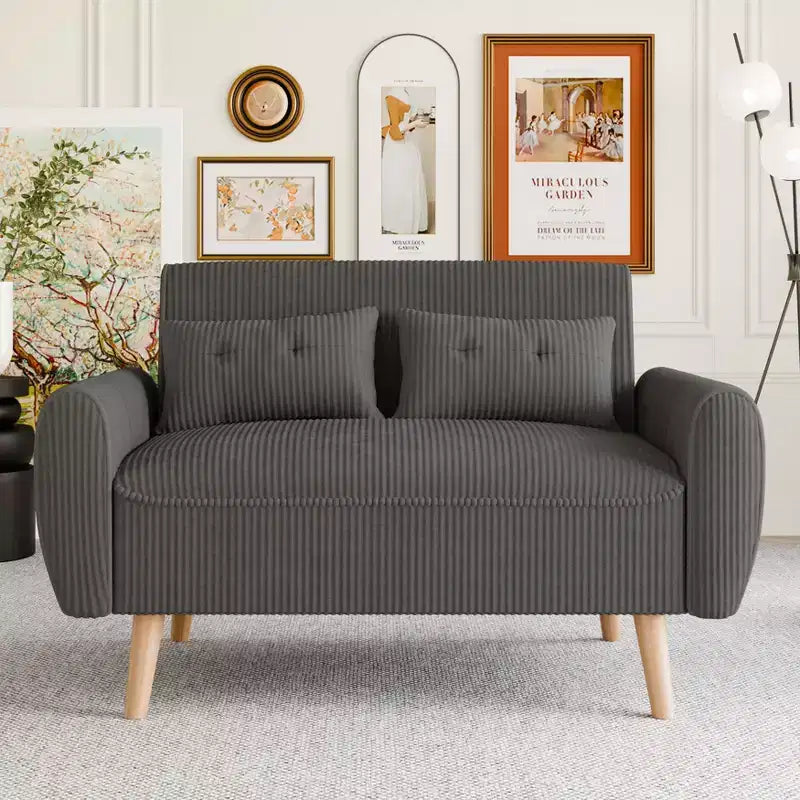 Canapé Causeuse Moderne Compact Celebalcony, Canapé 2 Places Rembourré pour Petits Espaces, Salon, Studio, Appartement avec 2 Oreillers