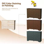 VINGLI Commode en bois massif 55 W à 8 tiroirs, coffre non fini pour bricolage couleur