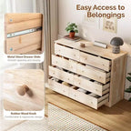 VINGLI Commode en bois massif 55 W à 8 tiroirs, coffre non fini pour bricolage couleur