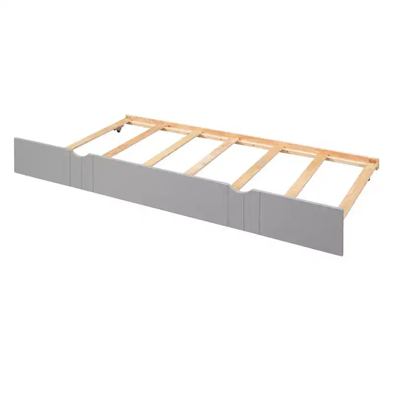 Lit de repos pleine grandeur en bois avec lit gigogne, cadre de lit de repos extensible en bois massif avec lit gigogne extractible
