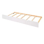 Lit de repos pleine grandeur en bois avec lit gigogne, cadre de lit de repos extensible en bois massif avec lit gigogne extractible