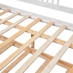 Lit de repos pleine grandeur en bois avec lit gigogne, cadre de lit de repos extensible en bois massif avec lit gigogne extractible