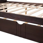 Lit de repos pleine grandeur en bois avec lit gigogne, cadre de lit de repos extensible en bois massif avec lit gigogne extractible