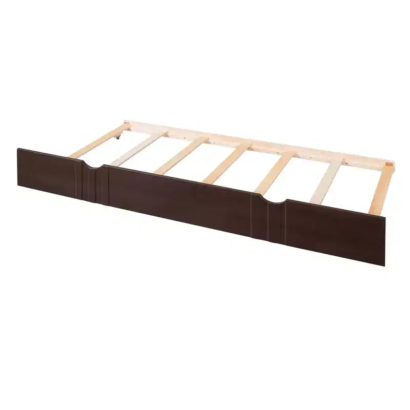 Lit de repos pleine grandeur en bois avec lit gigogne, cadre de lit de repos extensible en bois massif avec lit gigogne extractible