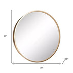 Miroir d'appoint rond HomeRoots 20 à cadre en métal noir