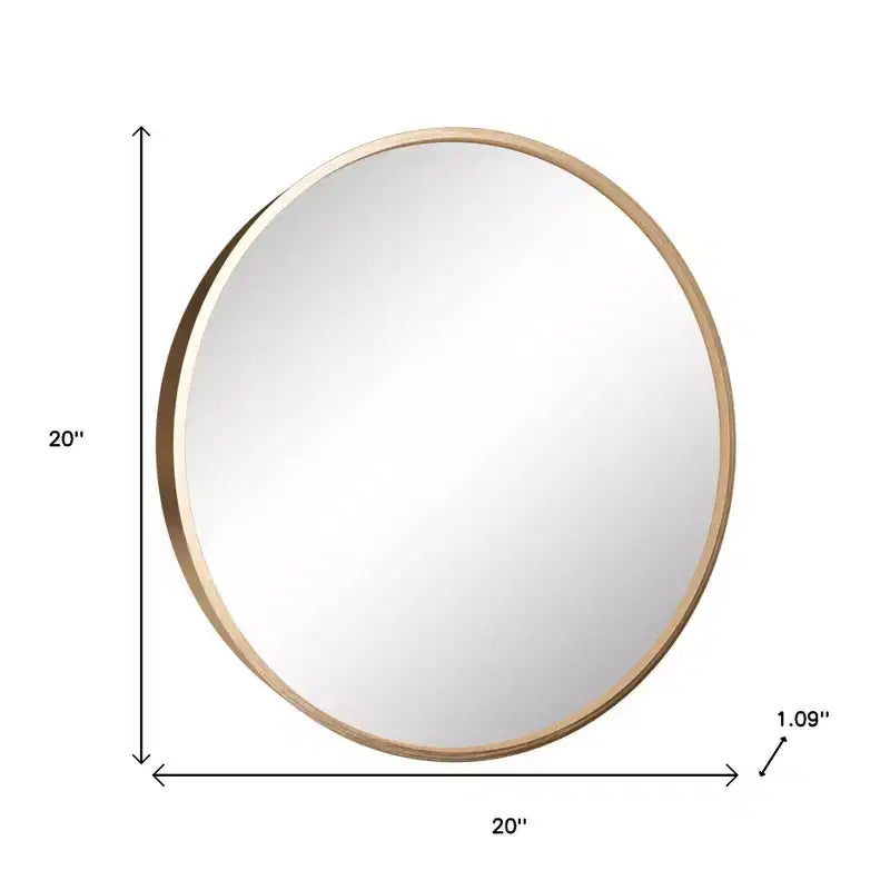 Miroir d'appoint rond HomeRoots 20 à cadre en métal noir