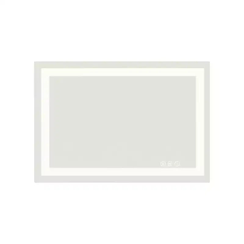 HomeRoots 24 Clear Lighted Frameless Bathroom Vanity Mirror