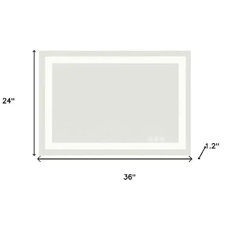 Miroir de courtoisie sans cadre HomeRoots 24, éclairé et transparent