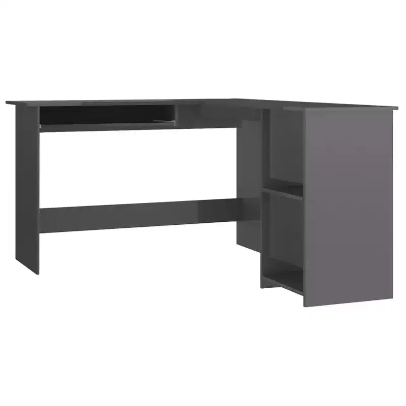 Bureau d'ordinateur moderne en L Clihome, poste de travail d'angle réglable avec de nombreuses étagères de rangement pour les petits espaces
