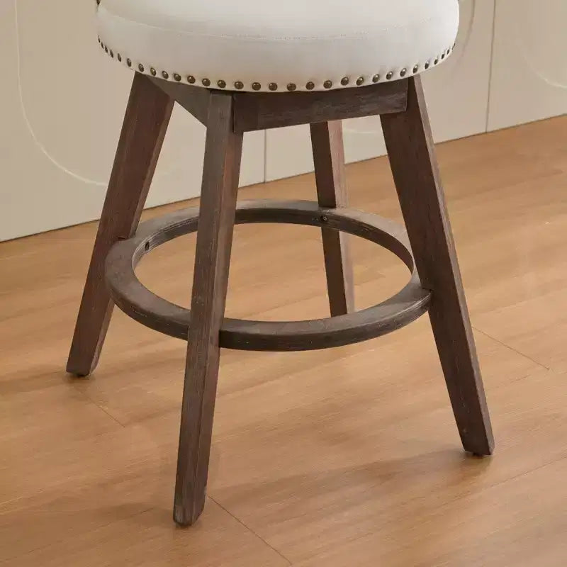 Homy Casa Lot de 2 tabourets de bar pivotants hauteur comptoir avec dossier capitonné et clous décoratifs, sièges rembourrés, hauteur d'assise de 64 cm