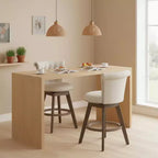 Homy Casa Lot de 2 tabourets de bar pivotants hauteur comptoir avec dossier capitonné et clous décoratifs, sièges rembourrés, hauteur d'assise de 64 cm