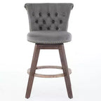 Homy Casa Lot de 2 tabourets de bar pivotants hauteur comptoir avec dossier capitonné et clous décoratifs, sièges rembourrés, hauteur d'assise de 64 cm