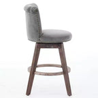 Homy Casa Lot de 2 tabourets de bar pivotants hauteur comptoir avec dossier capitonné et clous décoratifs, sièges rembourrés, hauteur d'assise de 64 cm