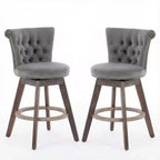 Homy Casa Lot de 2 tabourets de bar pivotants hauteur comptoir avec dossier capitonné et clous décoratifs, sièges rembourrés, hauteur d'assise de 64 cm