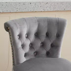 Homy Casa Lot de 2 tabourets de bar pivotants hauteur comptoir avec dossier capitonné et clous décoratifs, sièges rembourrés, hauteur d'assise de 64 cm