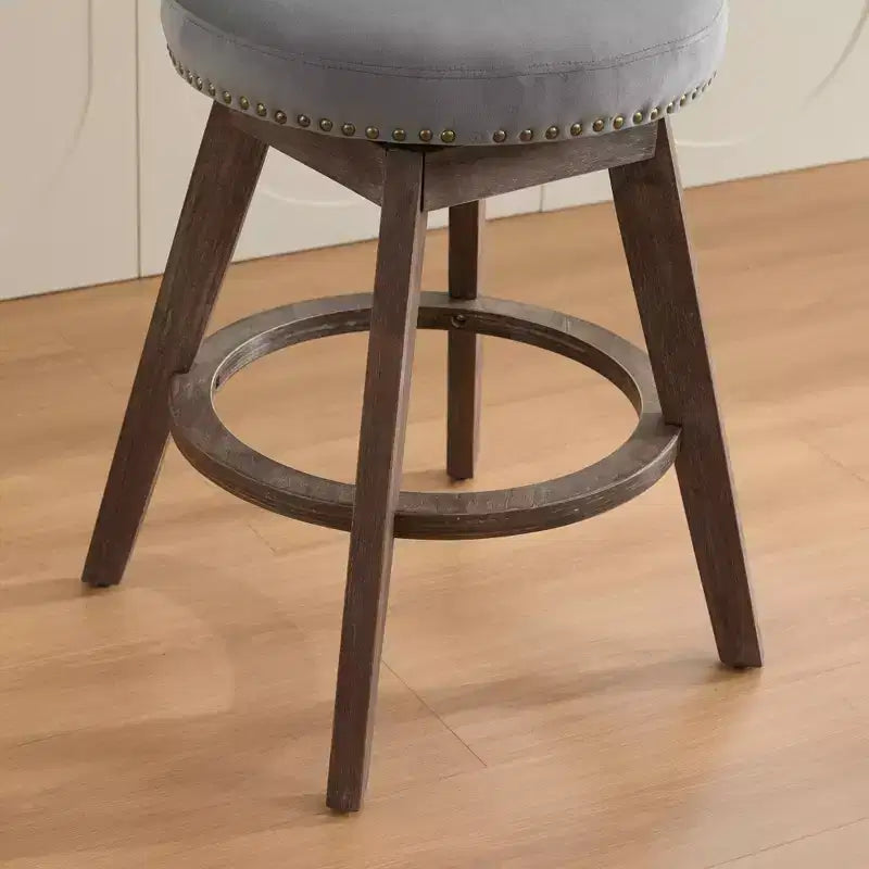 Homy Casa Lot de 2 tabourets de bar pivotants hauteur comptoir avec dossier capitonné et clous décoratifs, sièges rembourrés, hauteur d'assise de 64 cm