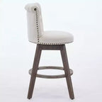 Homy Casa Lot de 2 tabourets de bar pivotants hauteur comptoir avec dossier capitonné et clous décoratifs, sièges rembourrés, hauteur d'assise de 64 cm