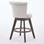 Homy Casa Lot de 2 tabourets de bar pivotants hauteur comptoir avec dossier capitonné et clous décoratifs, sièges rembourrés, hauteur d'assise de 64 cm