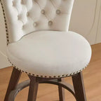 Homy Casa Lot de 2 tabourets de bar pivotants hauteur comptoir avec dossier capitonné et clous décoratifs, sièges rembourrés, hauteur d'assise de 64 cm